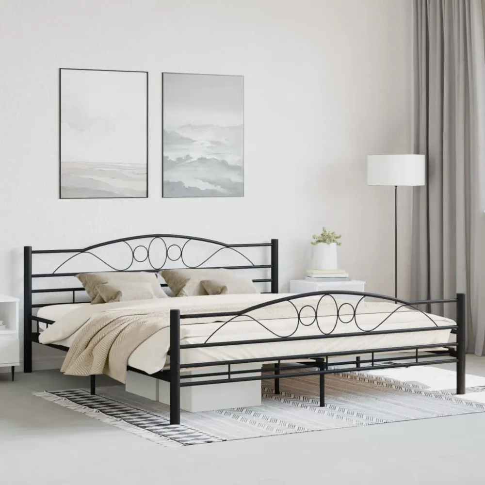 Estrutura de cama em ço 180x200 cm preto