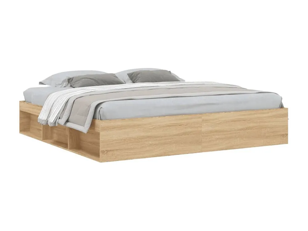 Estrutura de cama 200x200 cm carvalho sonoma