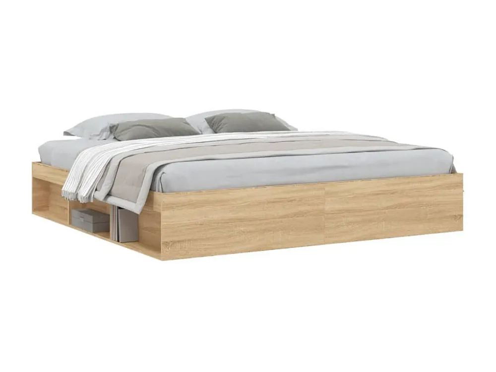 Estrutura de cama 200x200 cm carvalho sonoma