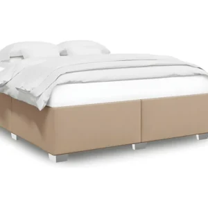 Estrutura de cama 200x200 cm couro artificial cappuccino