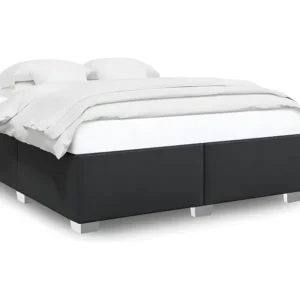 Estrutura de cama 200x200 cm couro artificial preto