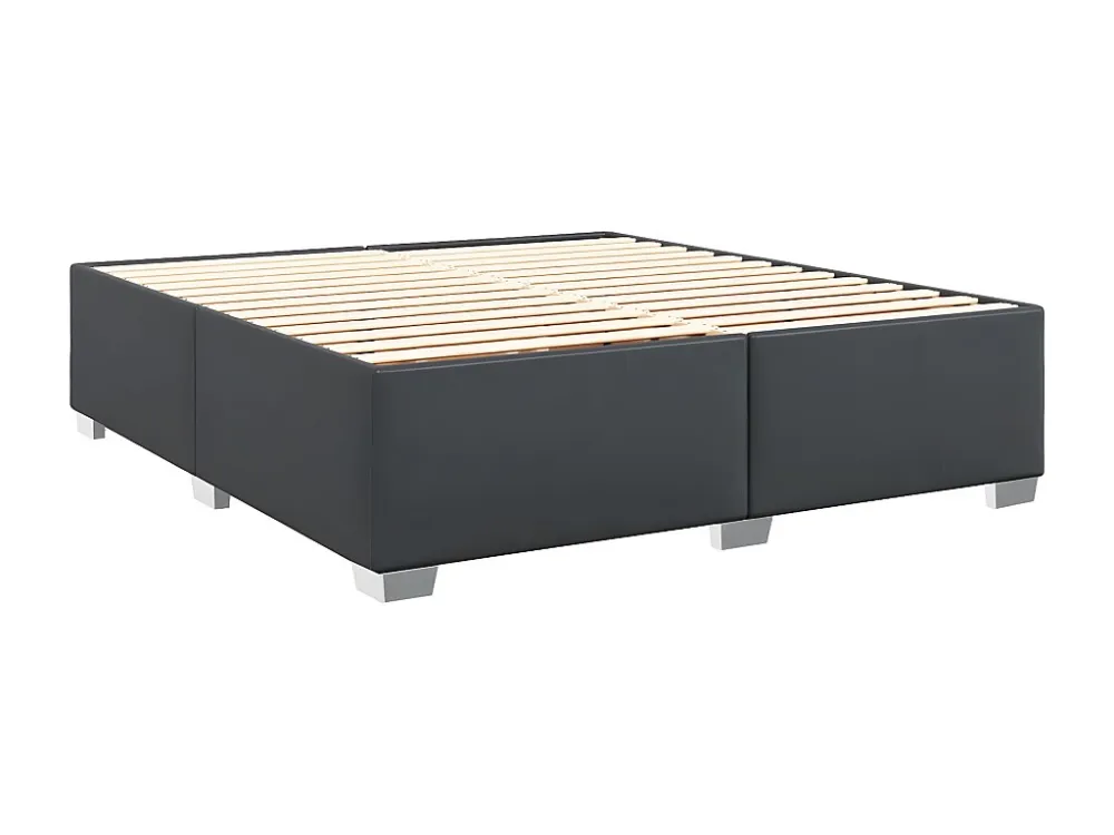Estrutura de cama 200x200 cm couro artificial preto