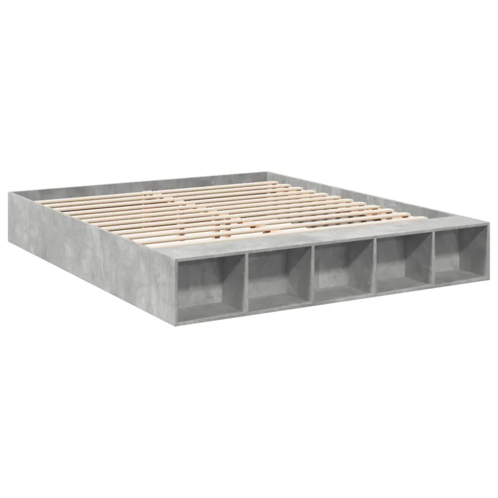 Estrutura de cama 200x200 cm derivados de madeira cinza cimento