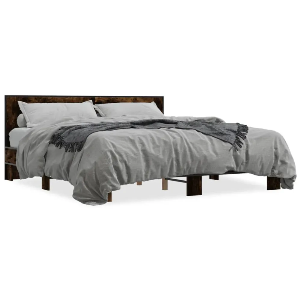 Estrutura de cama 200x200 cm derivados madeira/metal