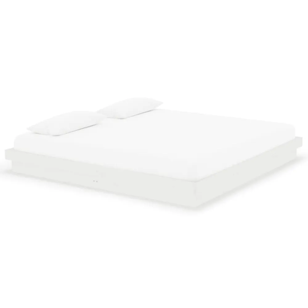 Estrutura de cama 200x200 cm madeira maciç branco