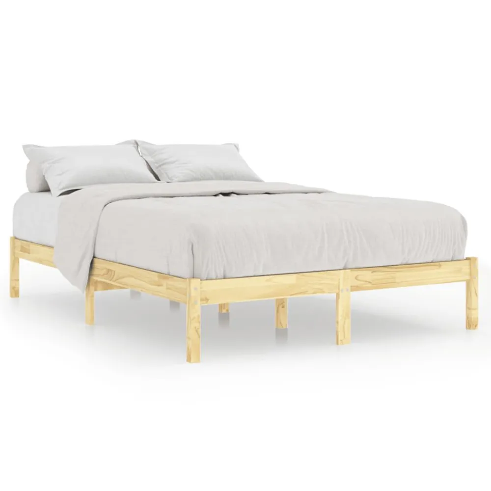 Estrutura de cama 200x200 cm madeira de pinho maciç