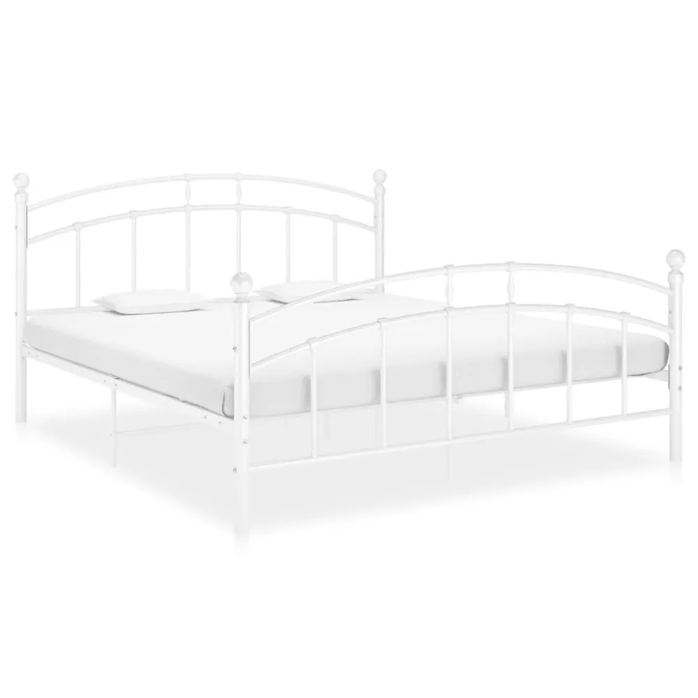 Estrutura de cama 200x200 cm metálico branco