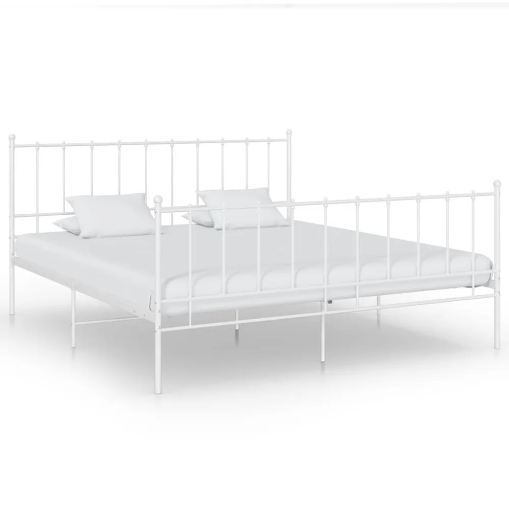 Estrutura de cama 200x200 cm metálico branco