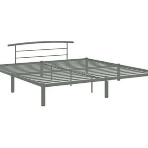 Estrutura de cama 200x200 cm metálico cinzento