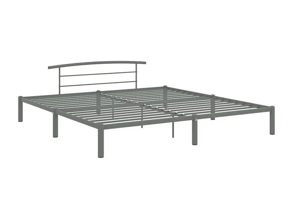 Estrutura de cama 200x200 cm metálico cinzento