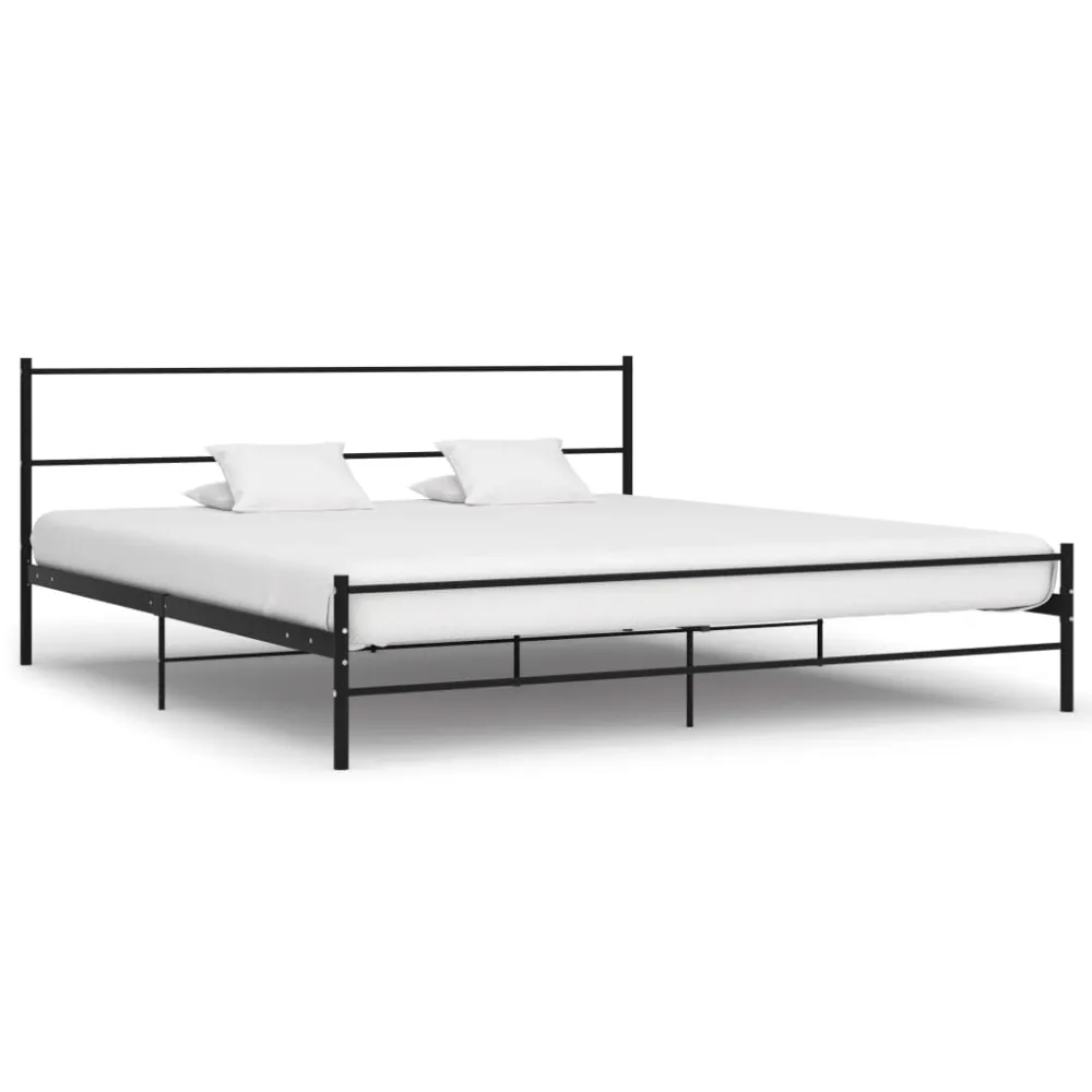Estrutura de cama 200x200 cm metálico preto