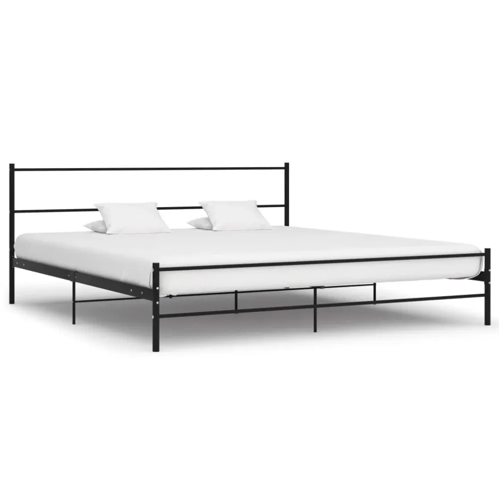 Estrutura de cama 200x200 cm metálico preto