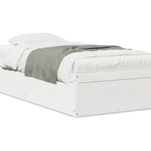 Estrutura de cama 75x190 cm madeira de pinho maciç branco