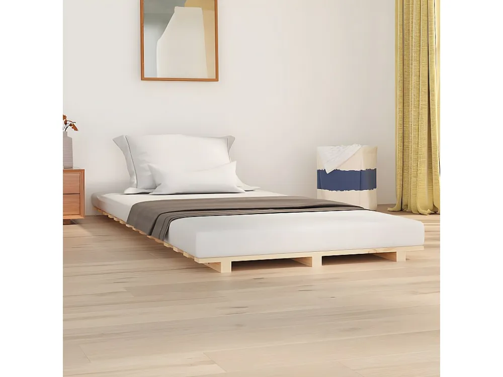 Estrutura de cama 75x190 cm madeira de pinho maciç