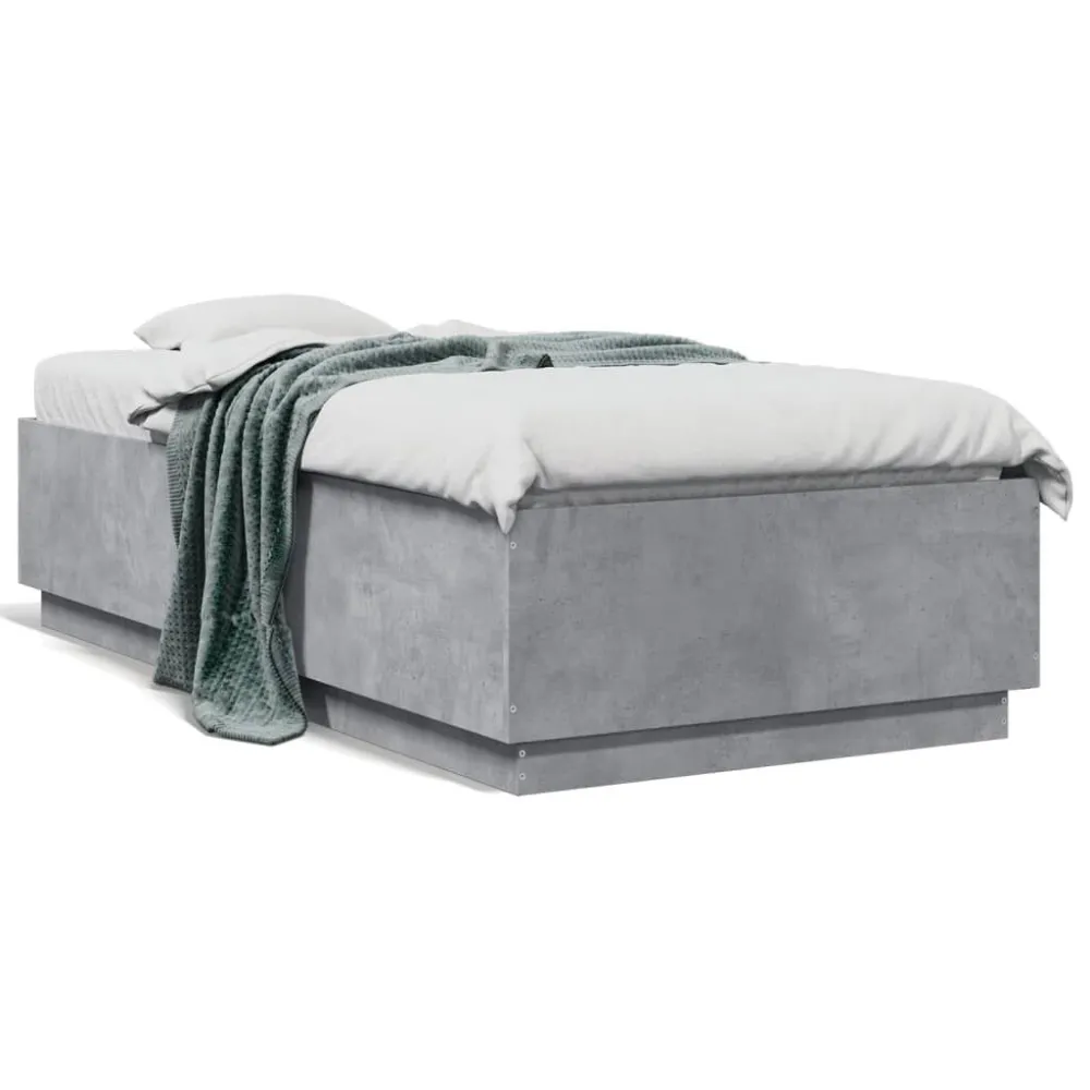 Estrutura de cama 90x190 cm derivados de madeira cinza cimento