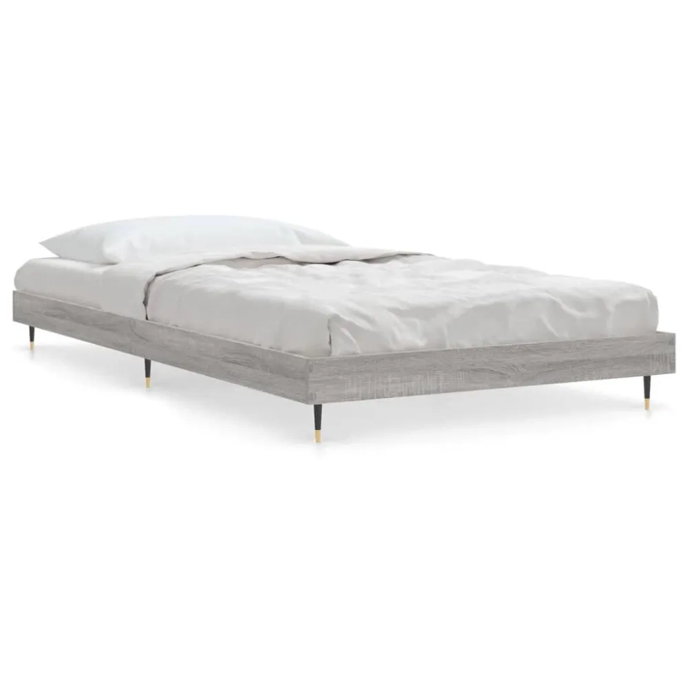 Estrutura cama 90x190 cm derivados de madeira cinzento sonoma