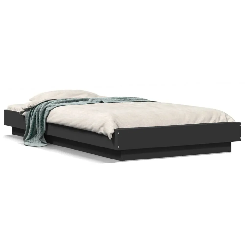 Estrutura de cama 90x190 cm derivados de madeira preto
