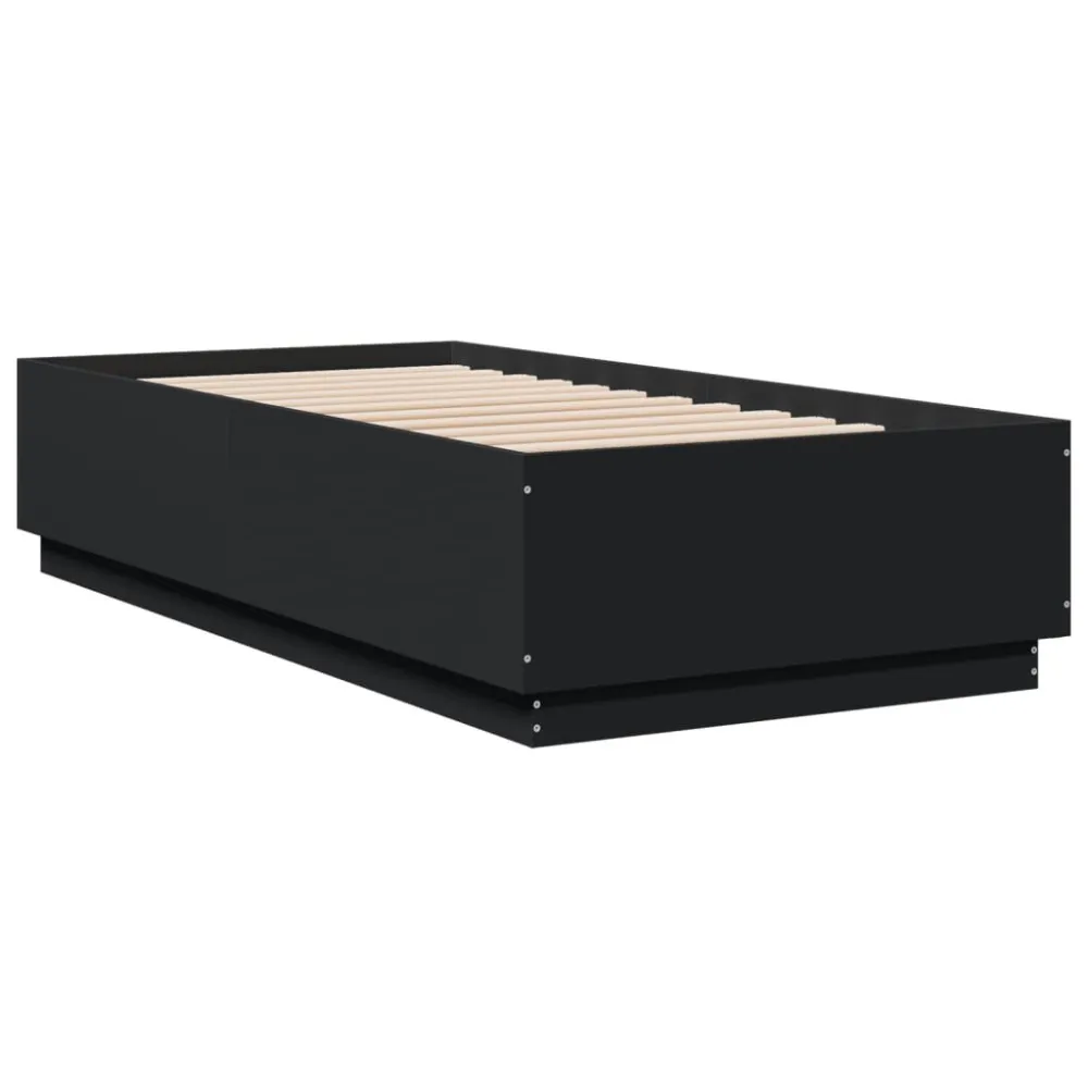 Estrutura de cama 90x190 cm derivados de madeira preto