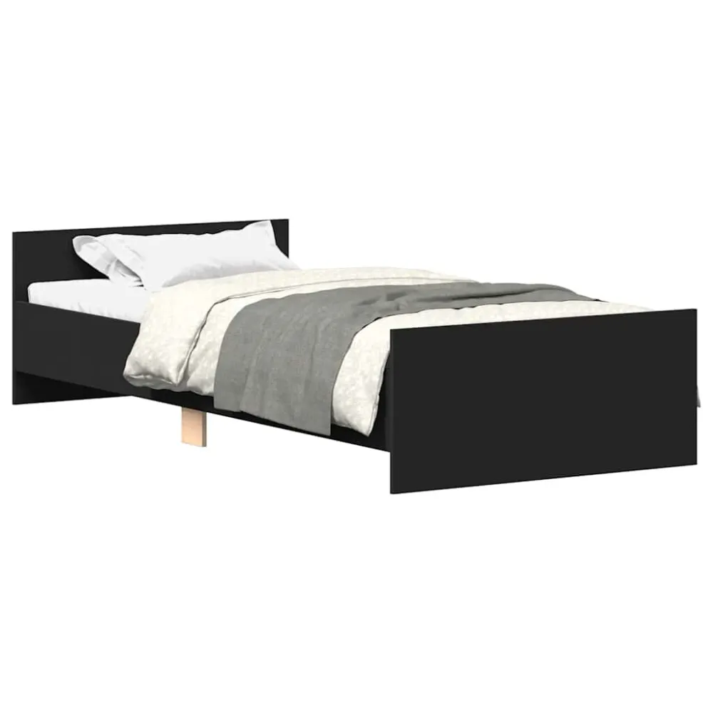Estrutura de cama 90x190 cm derivados de madeira preto