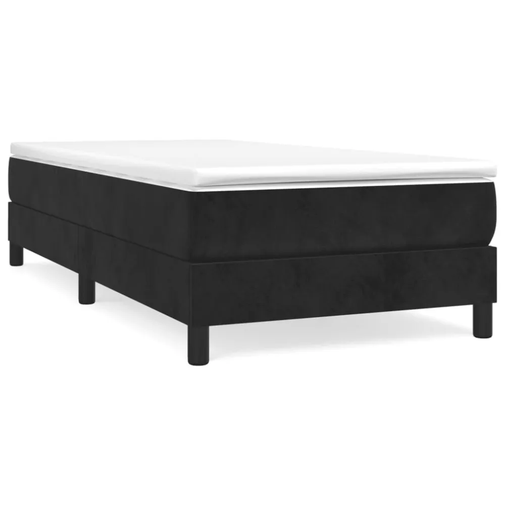 Estrutura de cama 90x190 cm veludo preto