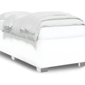 Estrutura de cama 90x200 cm couro artificial branco