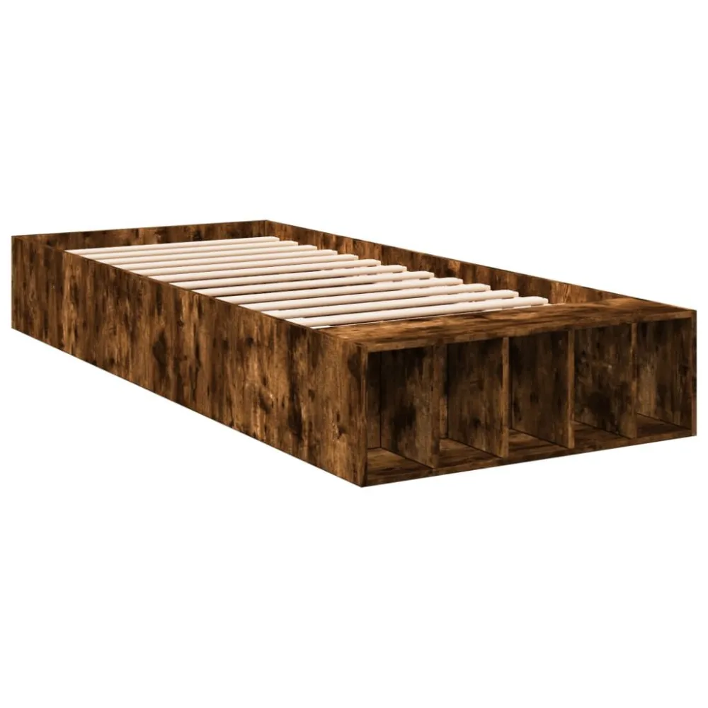 Estrutura cama 90x200 cm derivados de madeira carvalho fumado