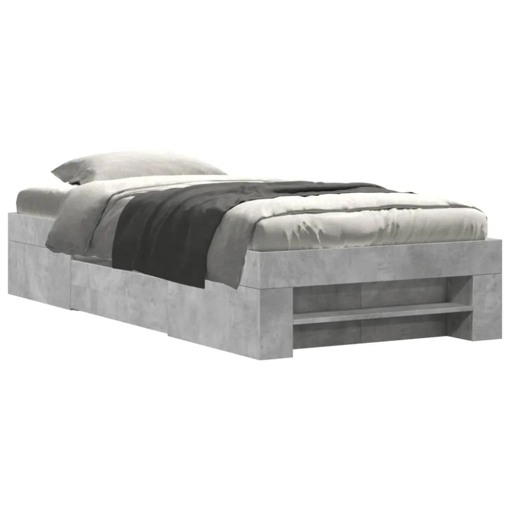 Estrutura de cama 90x200 cm derivados de madeira cinza sonoma