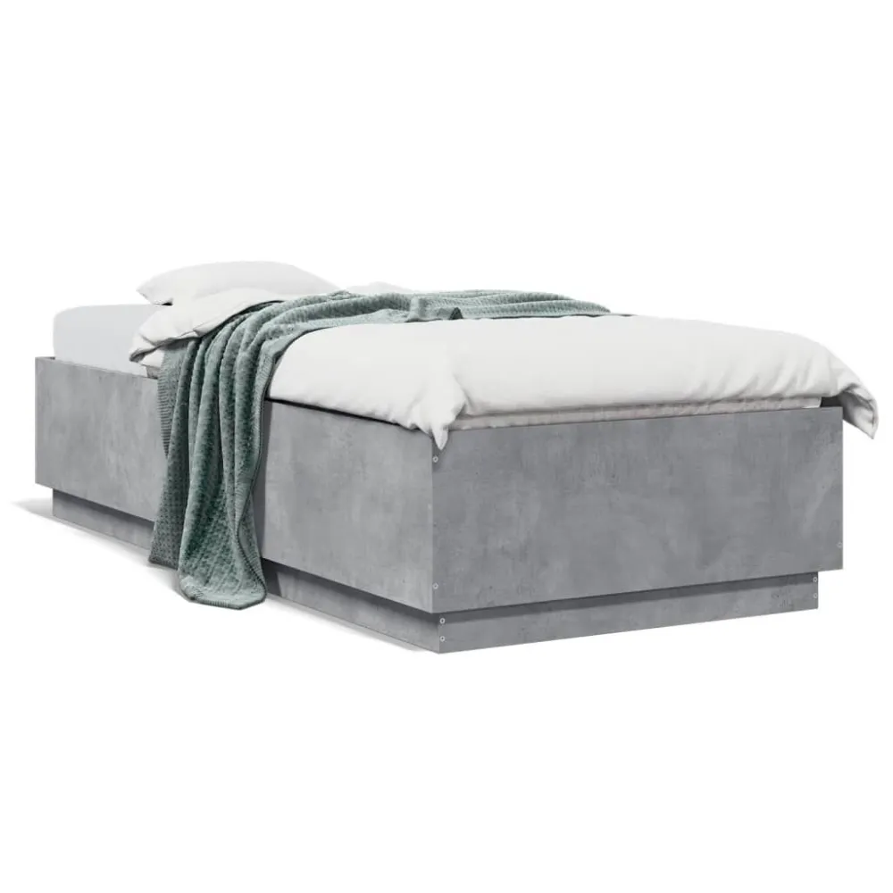 Estrutura de cama 90x200 cm derivados de madeira cinza sonoma