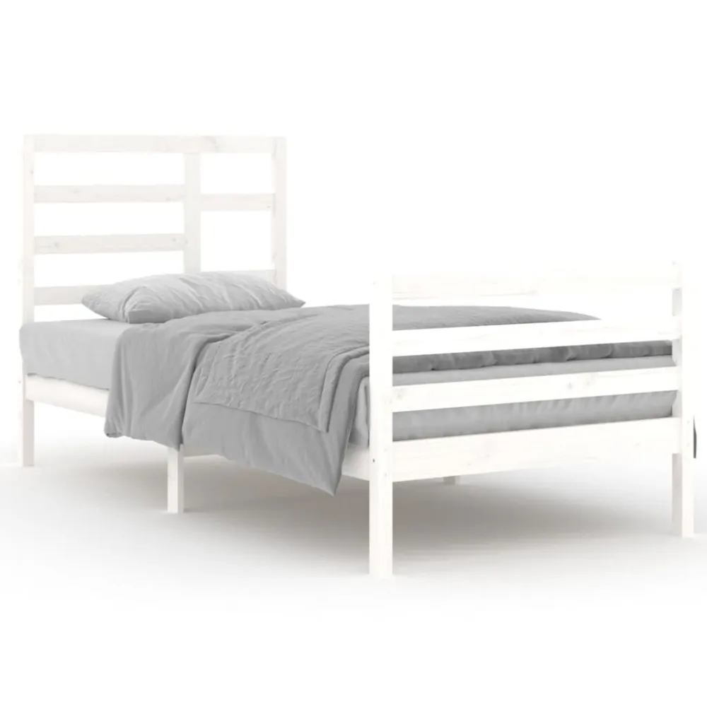 Estrutura de cama 90x200 cm madeira maciç branco