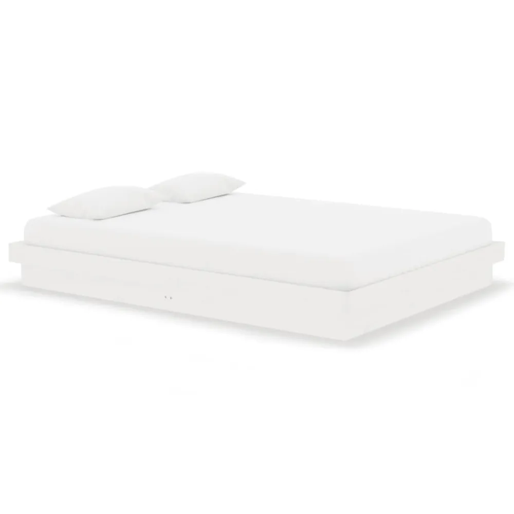 Estrutura de cama casal 135x190 cm madeira maciç branco