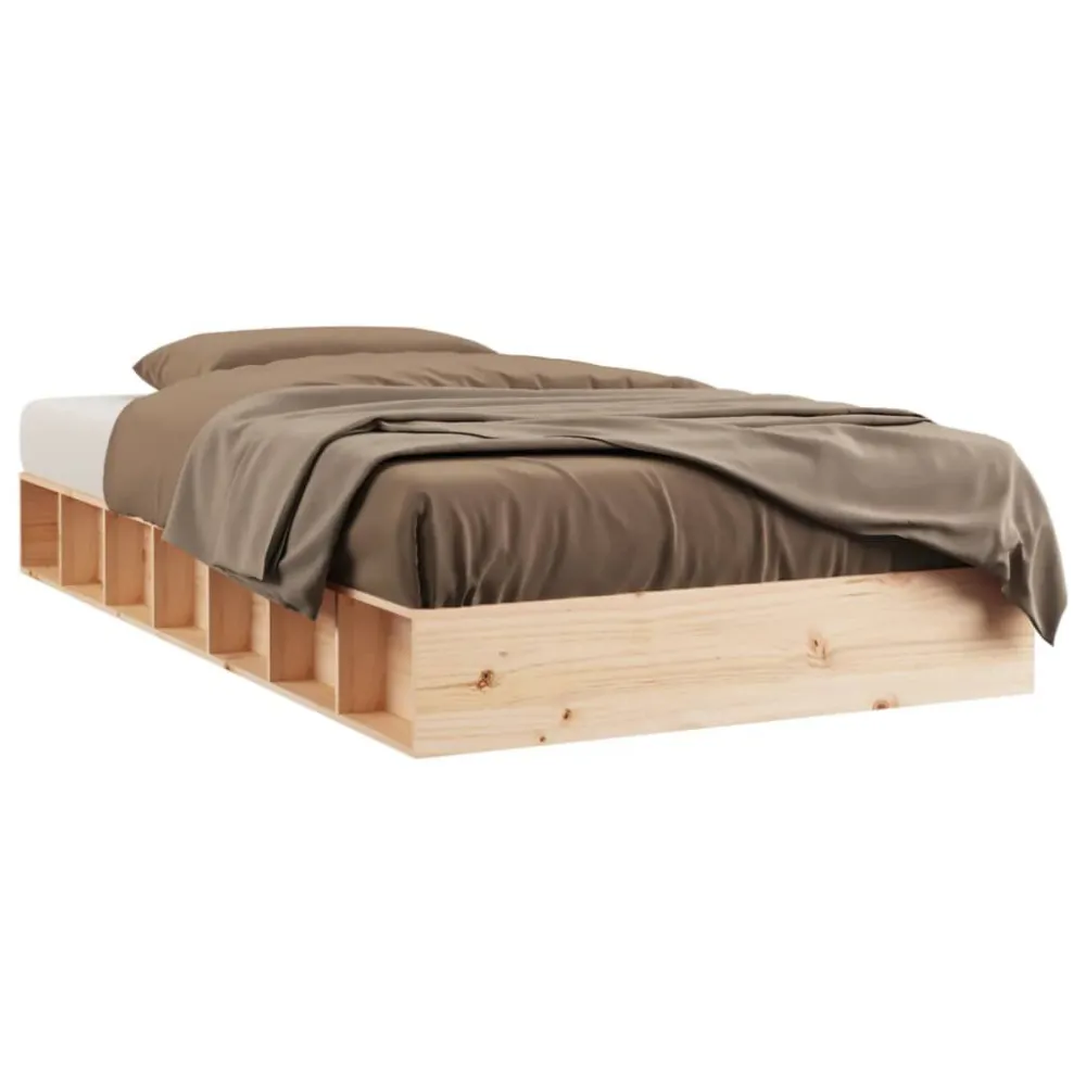 Estrutura de cama casal 135x190 cm madeira maciç