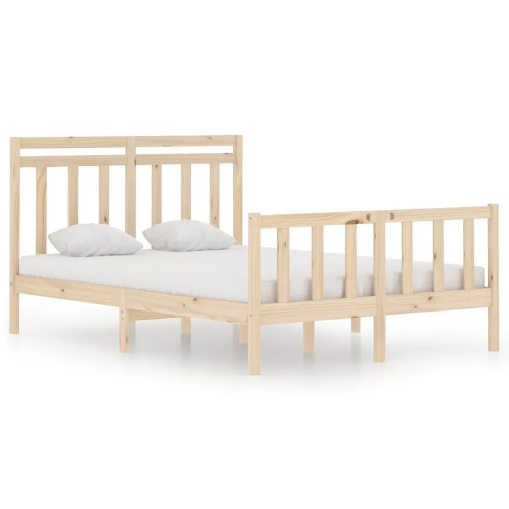 Estrutura de cama casal 135x190 cm madeira maciç