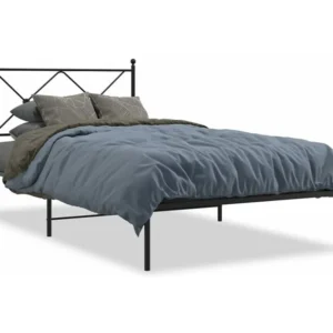 Estrutura de cama com cabeceira 107x203 cm metálico preto