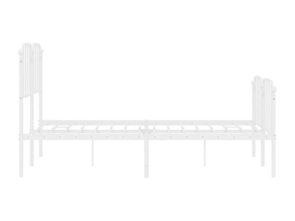 Estrutura de cama com cabeceira e pés 135x190 cm metálico branco