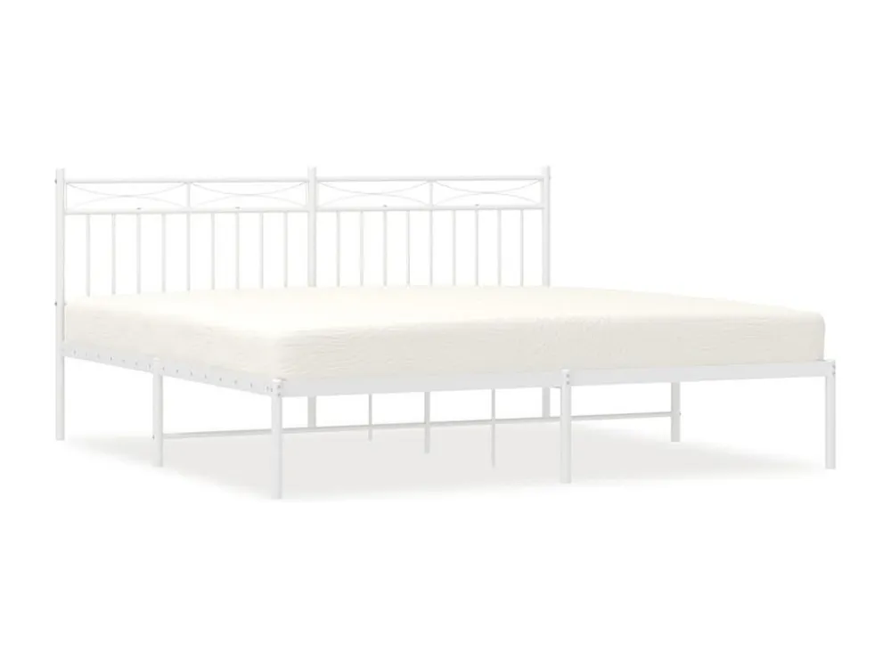 Estrutura de cama com cabeceira 180x200 cm metálico branco