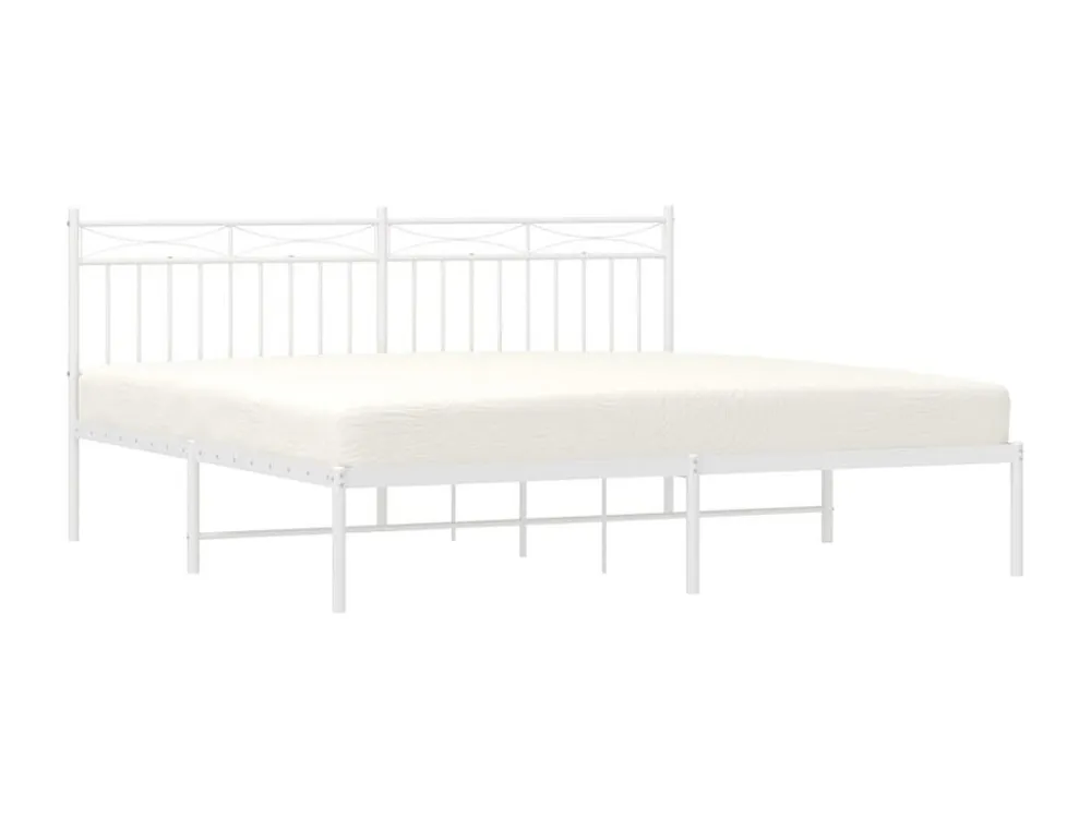 Estrutura de cama com cabeceira 180x200 cm metálico branco