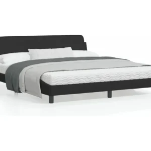 Estrutura de cama com cabeceira 180x200 cm veludo preto