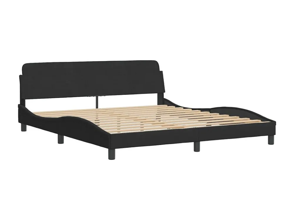 Estrutura de cama com cabeceira 180x200 cm veludo preto