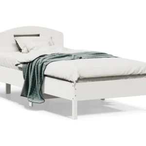 Estrutura cama com cabeceira 75x190 cm pinho maciço