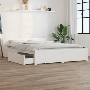Estrutura de cama com gavetas 140x190 cm branco