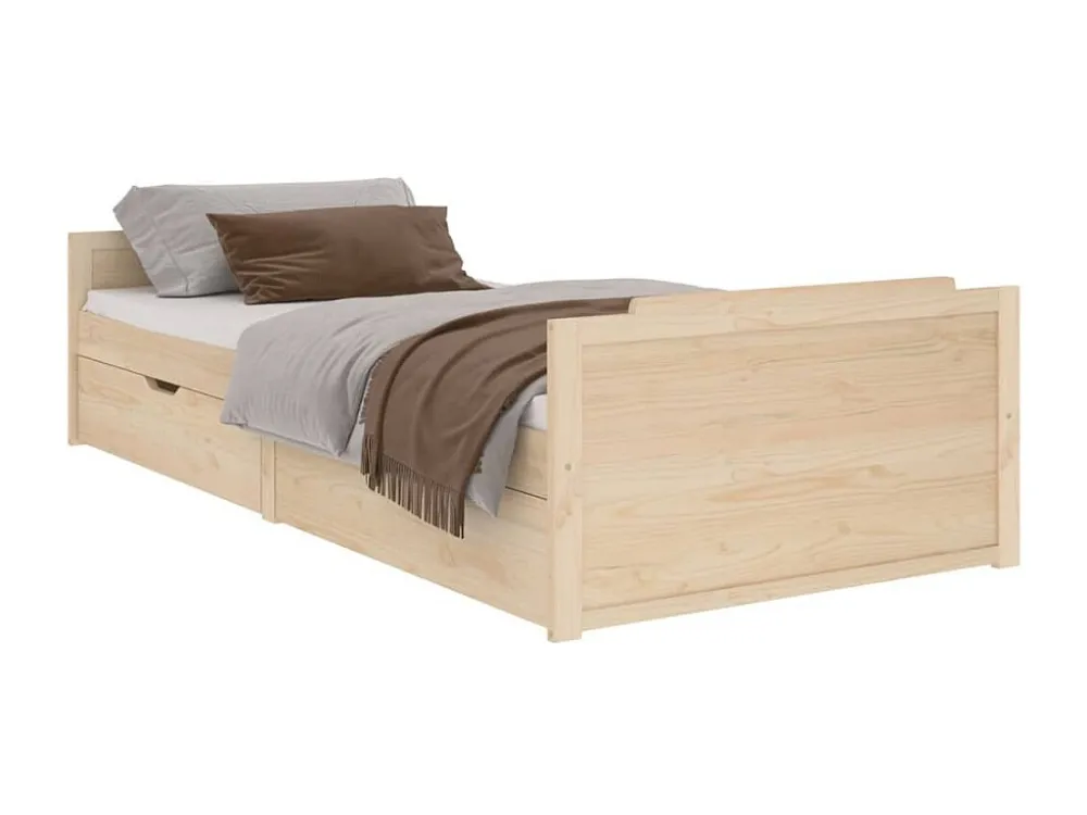 Estrutura de cama com gavetas 90x200 cm pinho maciço