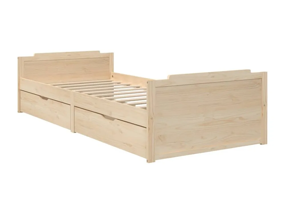 Estrutura de cama com gavetas 90x200 cm pinho maciço