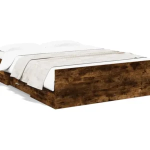Estrutura de cama com gavetas derivados madeira carvalho fumado