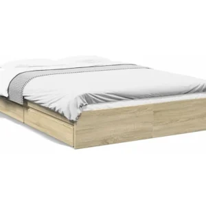 Estrutura de cama com gavetas derivados madeira carvalho sonoma