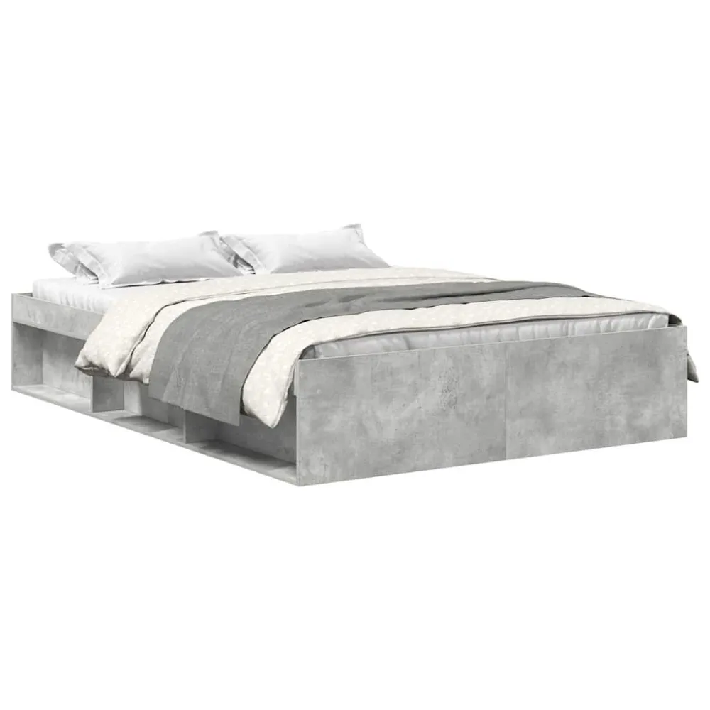 Estrutura de cama king 150x200 cm cinza cimento