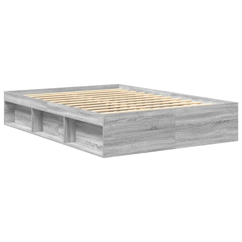 Estrutura de cama king 150x200 cm cinzento sonoma
