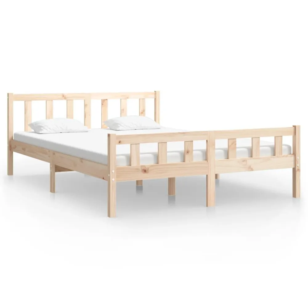 Estrutura de cama king 150x200 cm madeira maciç