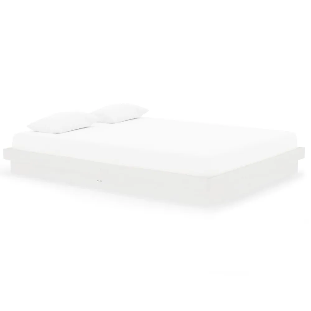 Estrutura de cama king 150x200 cm madeira maciç branco