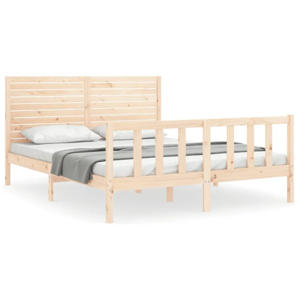 Estrutura de cama King Size com cabeceira madeira maciç