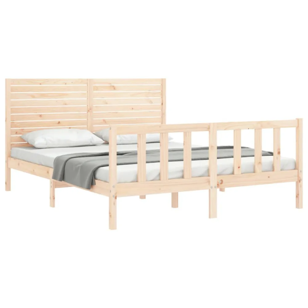 Estrutura de cama King Size com cabeceira madeira maciç
